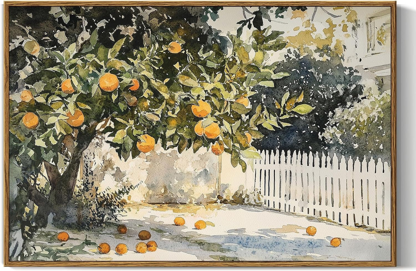 Framed Canvas Wall Art, Meadow with Flowers Painting, Landscape for Living Room, Bedroom, Home, Bathroom Decor, 8x10