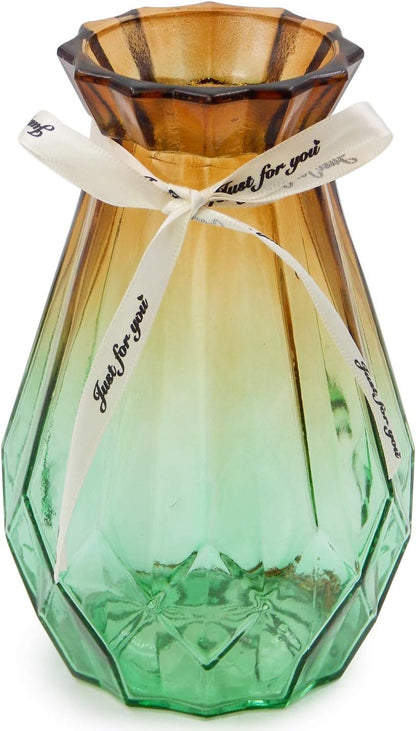 Vase for Flowers Small Glass Vases for Home Decor Table Centerpieces Living Room Bedroom Bookshelf Kitchen Modern Office Wedding Decoration Vintage Flower Vases Red White