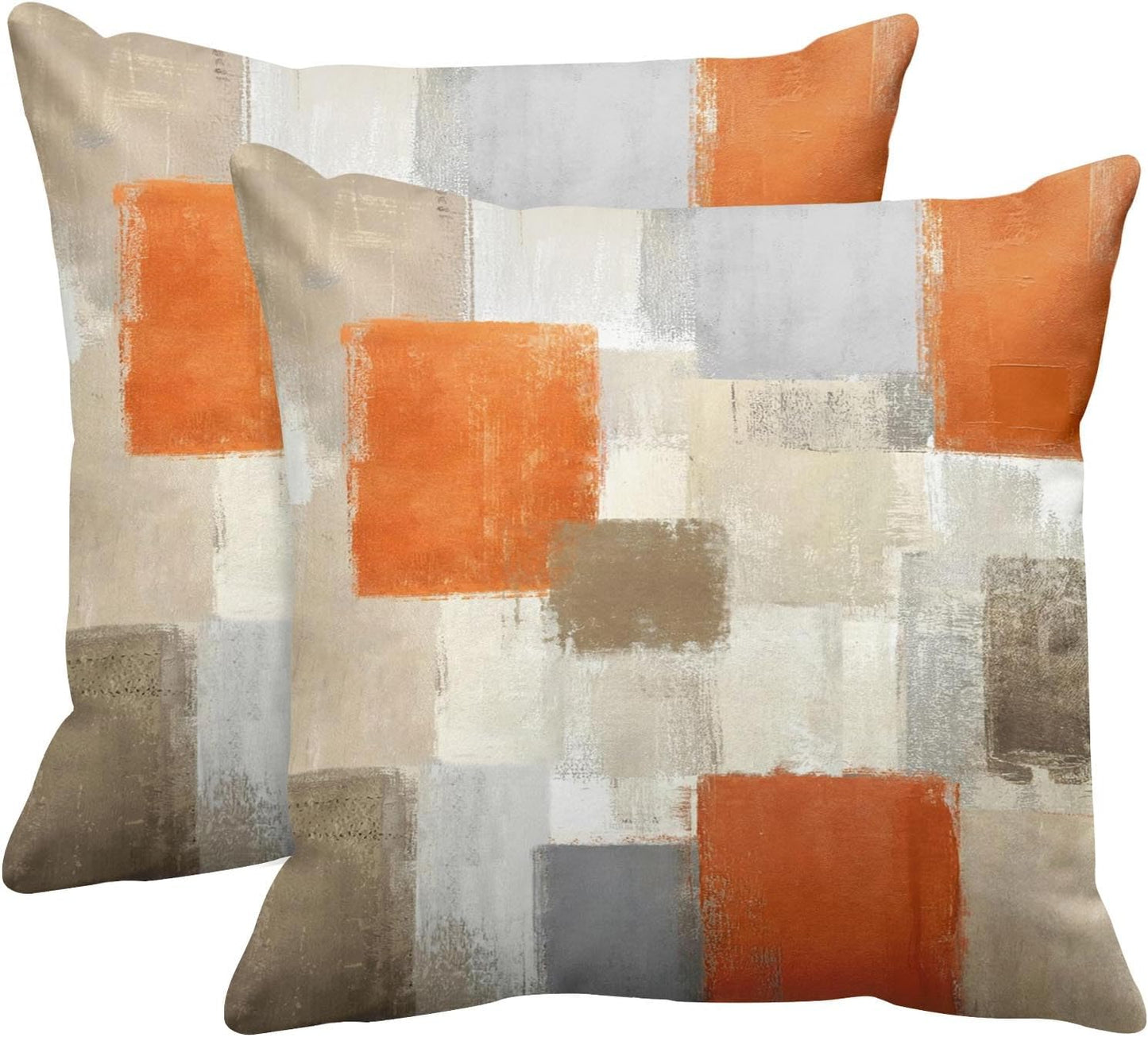 Emvency Set of 2 Throw Pillow Covers Modern Abstract Painting Blue White and Gray Decorative Sofa Pillow Cases Home Decor Standard Square 18x18 Inches Pillowcases